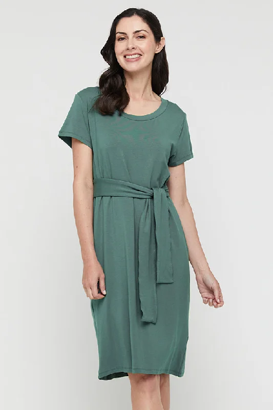 Special Offer elegant shift dressBamboo T-Shirt Dress - Silver Pine