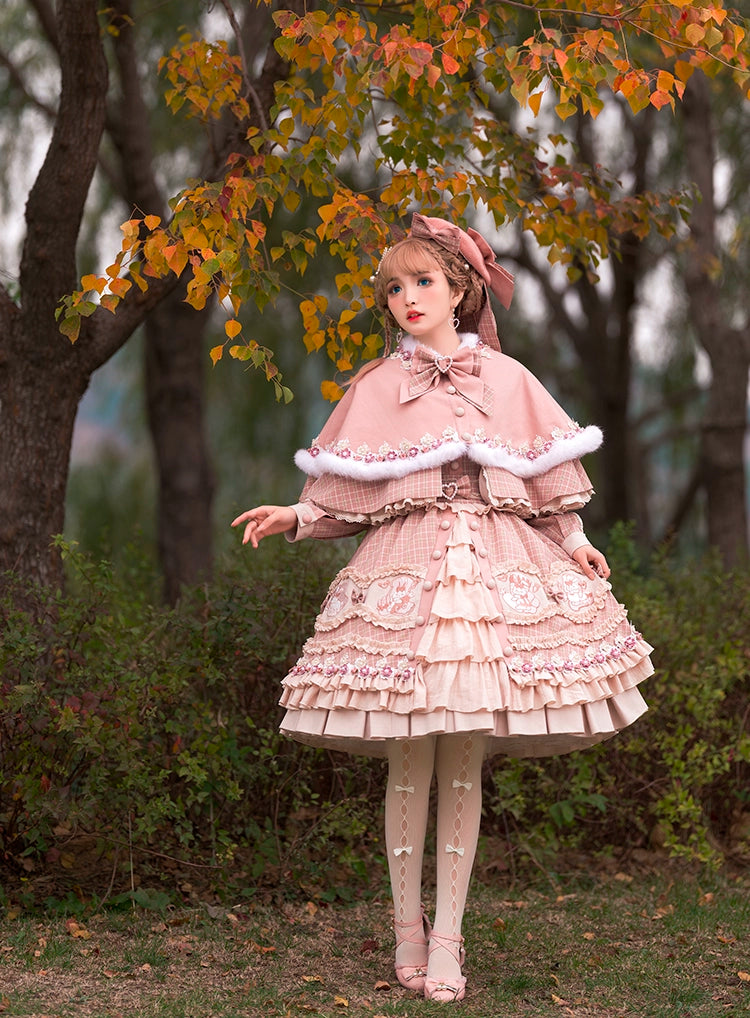 Special Discount casual summer dressYoupairui~Helford~Sweet Coordinated Lolita Suit Pink Plaid Lolita SK Set