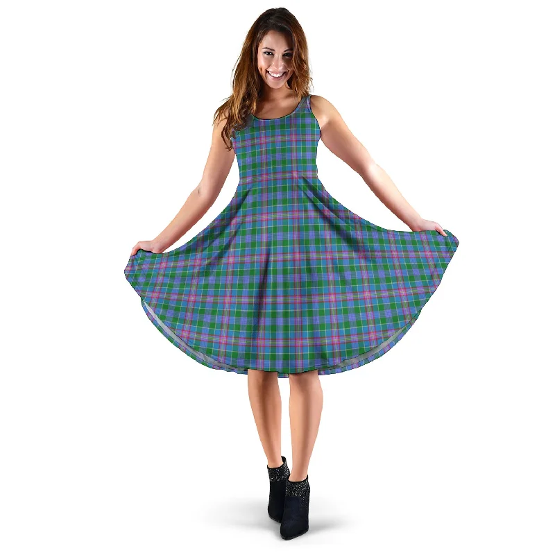 Deal Dash Pitcairn Tartan Sleeveless Midi Womens Dress