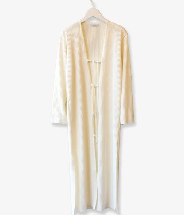 Bargain Blast high-quality coatPHEENY/Pe/c WIDE RIB ROBE (IVORY)