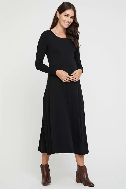 Massive Deals draped dressOlivia Maternity Dress - Black