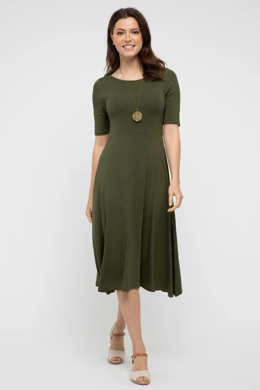 Limited Stock high-waisted dressHarmony Dress - Dark Olive