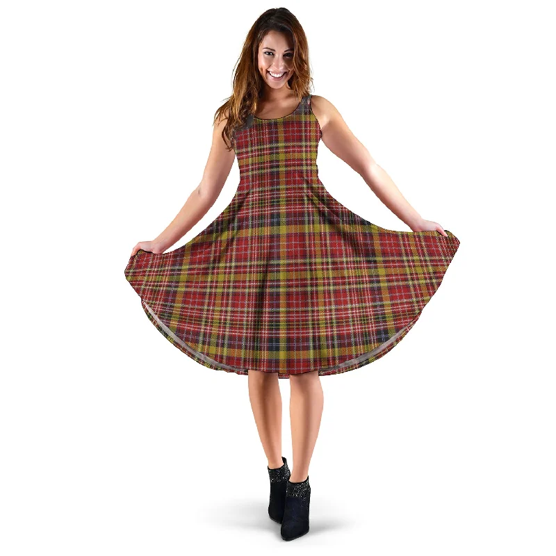 YEAR-End Sale Ogilvie (Ogilvy) of Strathallan Tartan Sleeveless Midi Womens Dress