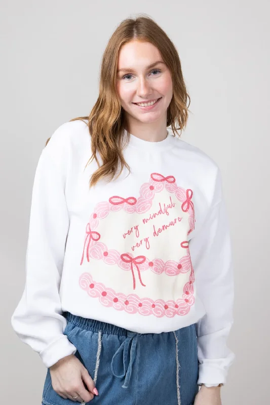 Low Prices cozy workout hoodieVery Mindful Very Demure Cake Oversized Graphic Sweatshirt for Women in White | 32263X-OSS-WHITE Low Prices cozy workout hoodieVery Mindful Very Demure Cake Oversized Graphic Sweatshirt for Women in White | 32263X-OSS-WHITE