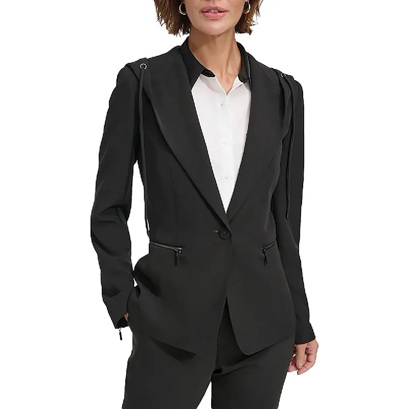 Today’s Deal contemporary trench coatWomens Hooded Office One-Button Blazer