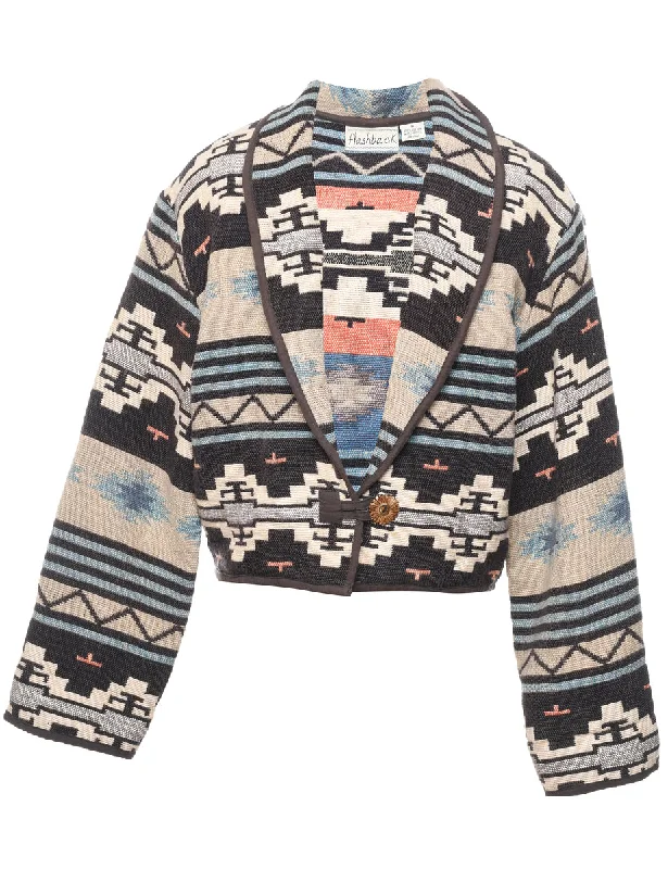 Instant Savings stylish lightweight coatAztec Print Multi-Colour Tapestry Jacket - M Instant Savings stylish lightweight coatAztec Print Multi-Colour Tapestry Jacket - M