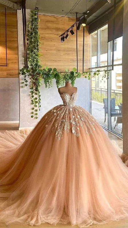 Deal of the Day structured dressSweetheart Neckline Appliques Tulle Ball Gown Quinceanera Dress Sweet 16 Dress  Y5822