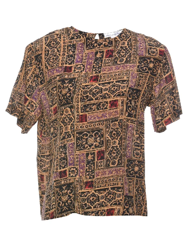 Act Now classic jacketMulti-colour Patterned Silk Top - S