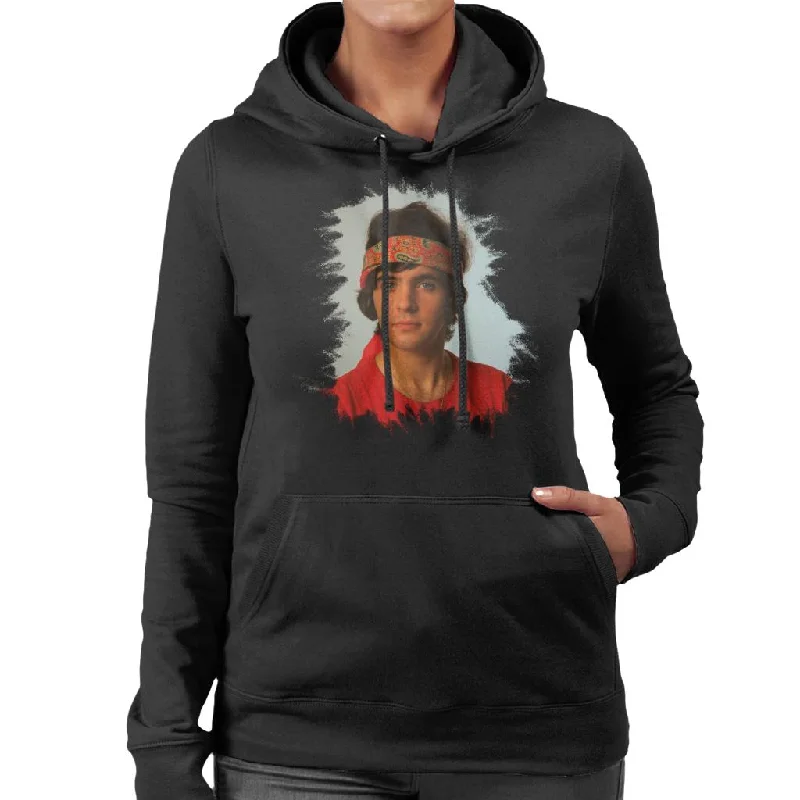 Crazy Savings performance hoodieTV Times David Essex Bandana Portrait Women's Hooded Sweatshirt Crazy Savings performance hoodieTV Times David Essex Bandana Portrait Women's Hooded Sweatshirt