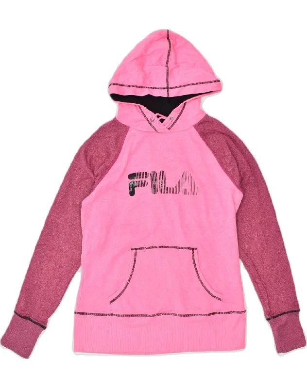 Great Bargains cozy pullover hoodieFILA Womens Graphic Hoodie Jumper UK 12 Medium Pink Colourblock Cotton Great Bargains cozy pullover hoodieFILA Womens Graphic Hoodie Jumper UK 12 Medium Pink Colourblock Cotton